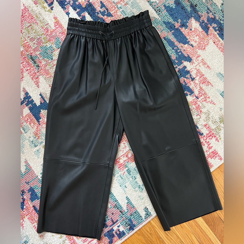 Zara Faux Leather Wide Leg Pants